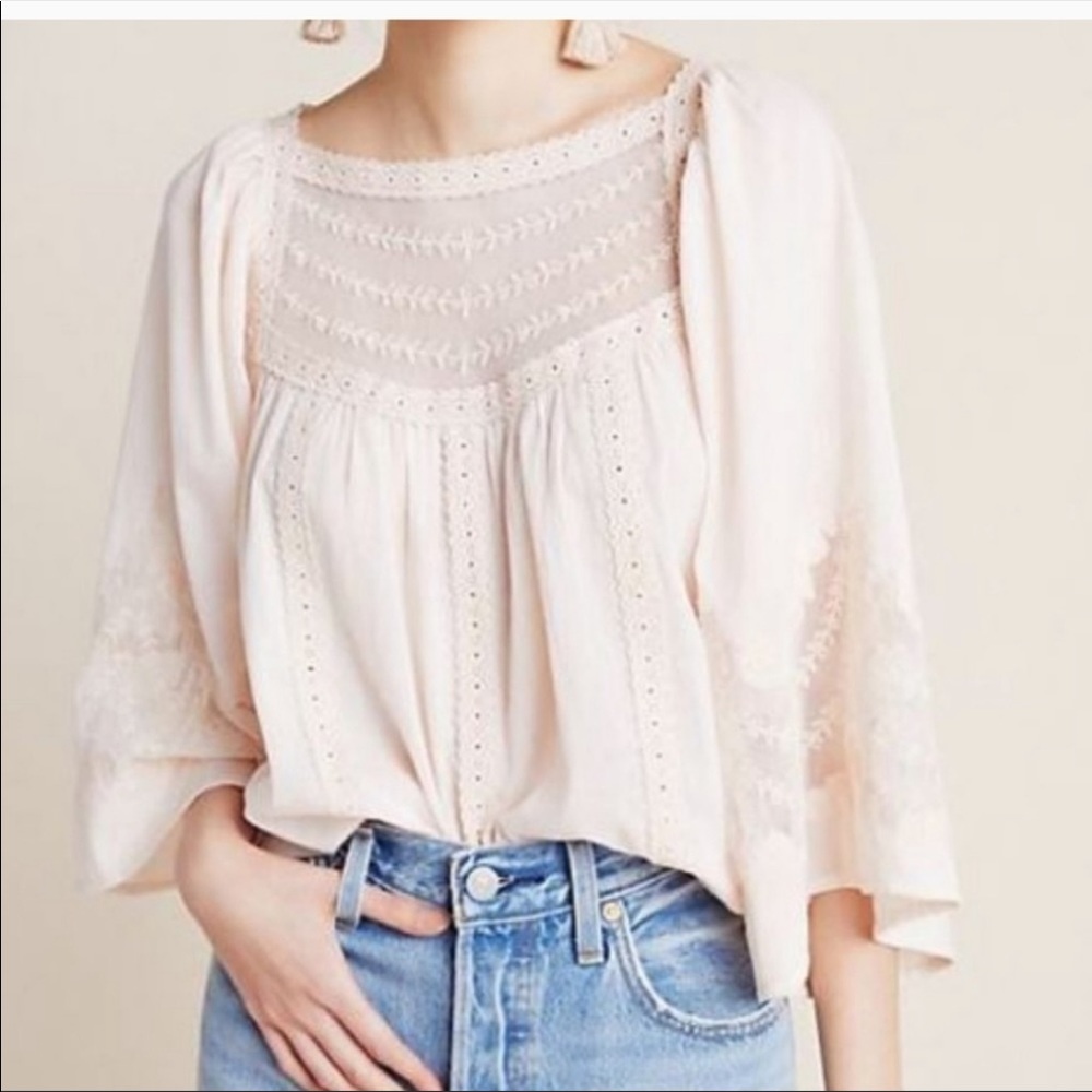 Pink Anthropologie Blouse
